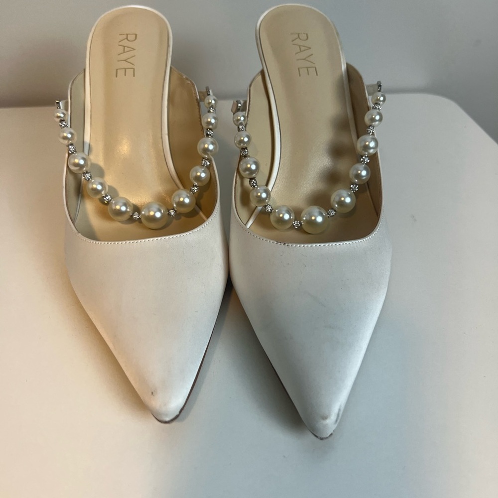 RAVE Elegant White Pearl Women's Mules